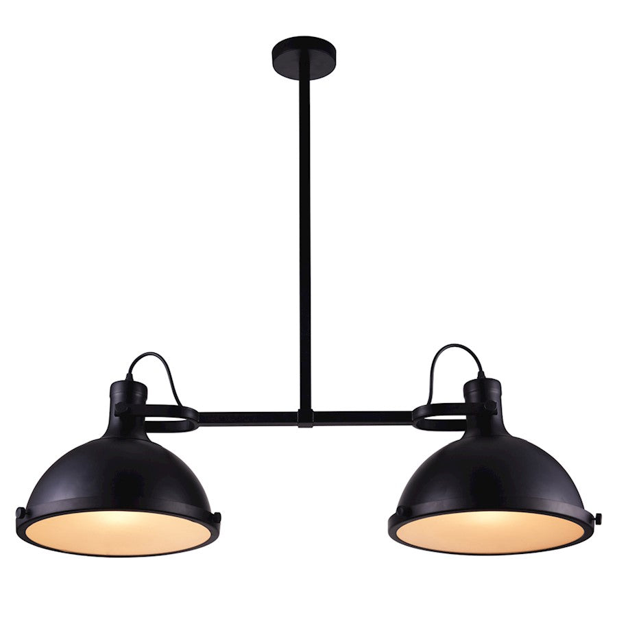 CWI Lighting Strum 2 Light Chandelier, Black/Frosted - 9760P37-2-101