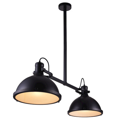 2 Light Chandelier, Black