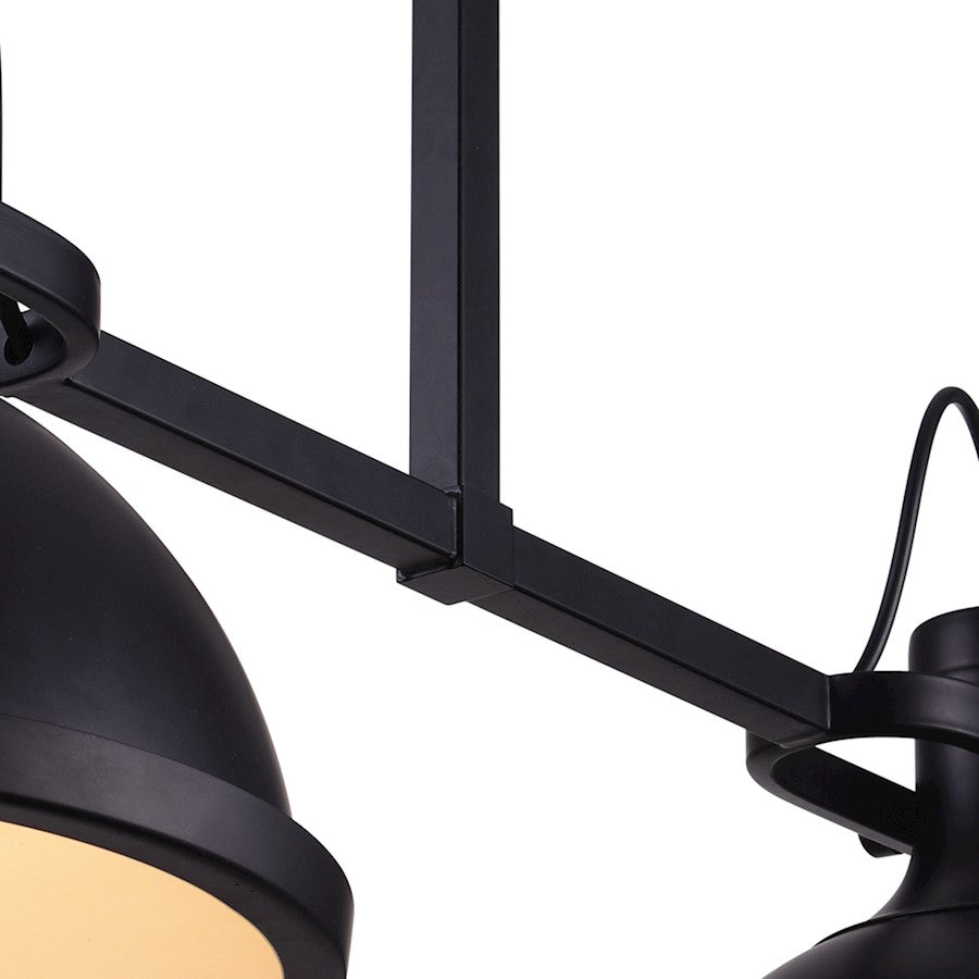 2 Light Chandelier, Black