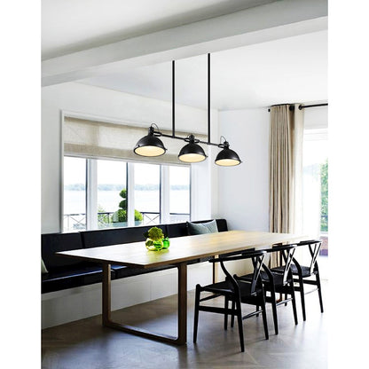 3 Light Chandelier, Black