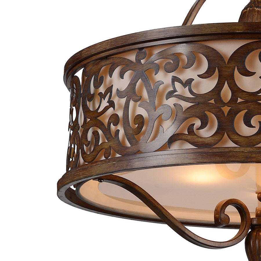 5 Light Drum Shade Chandelier, Brushed Chocolate