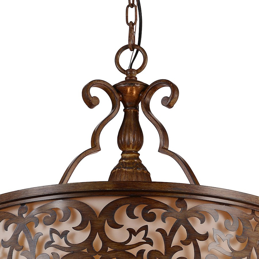 5 Light Drum Shade Chandelier, Brushed Chocolate