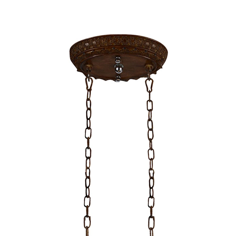 6 Light Drum Shade Chandelier, Brushed Chocolate