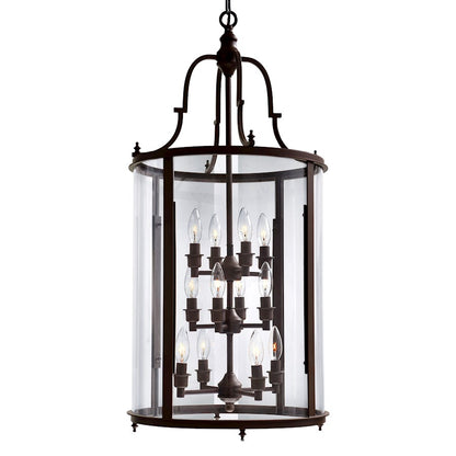 12 Light Drum Chandelier, Oil Rubbed Bronze