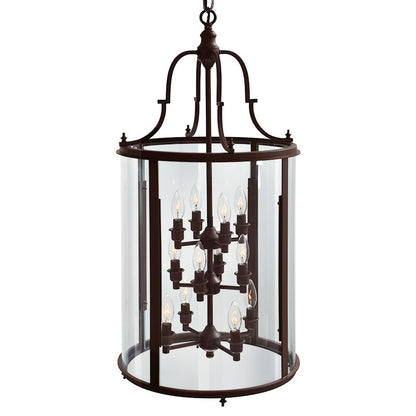 12 Light Drum Chandelier, Oil Rubbed Bronze