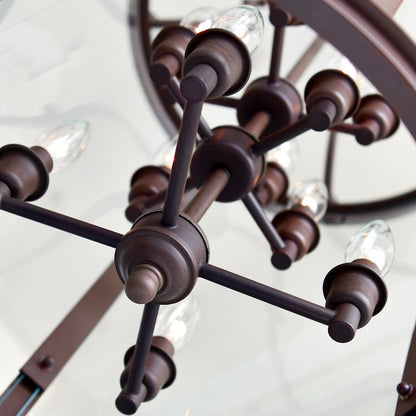 12 Light Drum Chandelier, Oil Rubbed Bronze