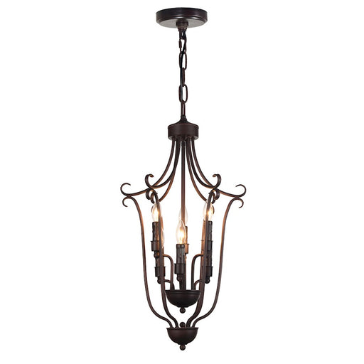 CWI Lighting Maddy 6 Light Up Chandelier, Rubbed Brown - 9817P16-6-121