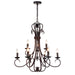 CWI Lighting Maddy 9 Light Up Chandelier, Rubbed Brown - 9817P29-9-121