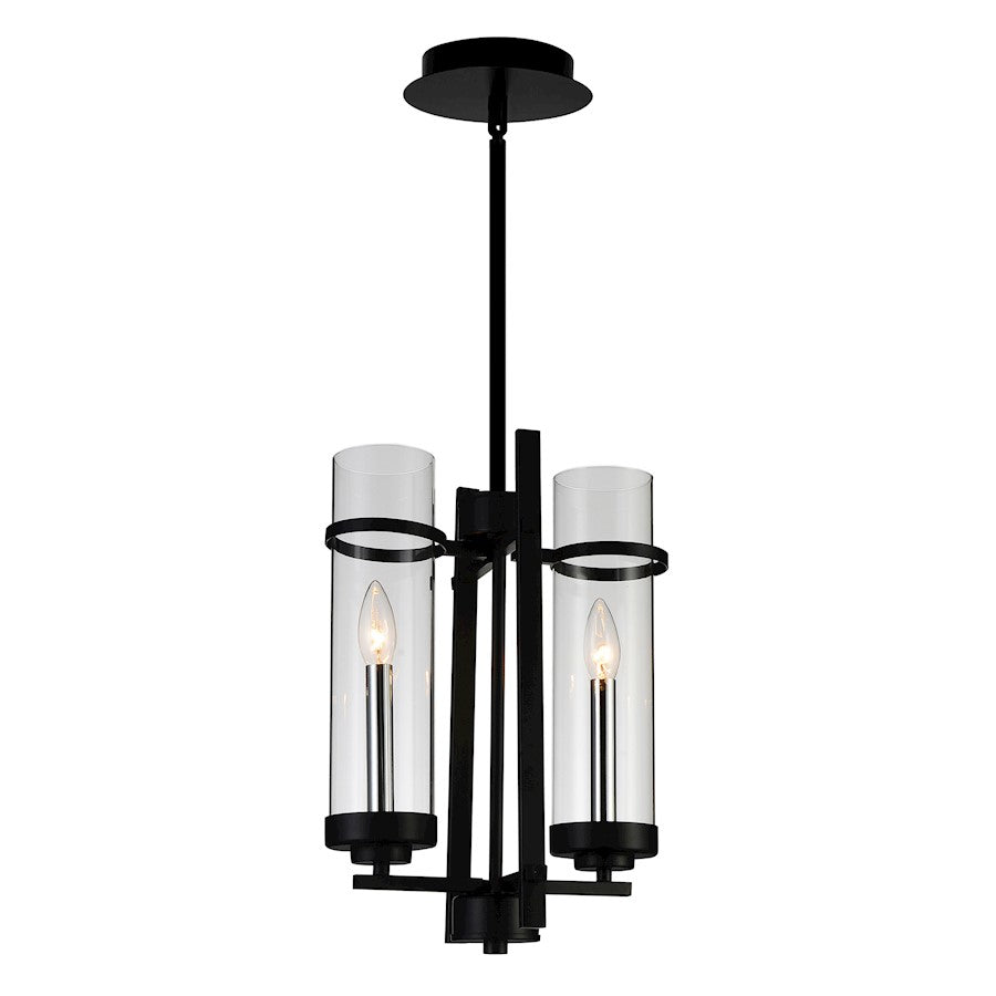 CWI Lighting Sierra 2 Light Up Mini Pendant, Black/Clear - 9827P11-2-101