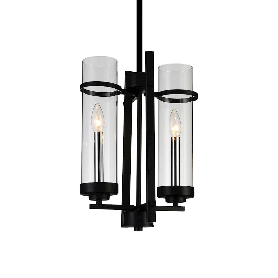 2 Light Up Mini Pendant, Black/Clear