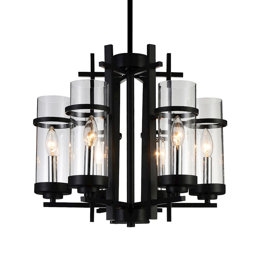 6 Light Up Chandelier, Black