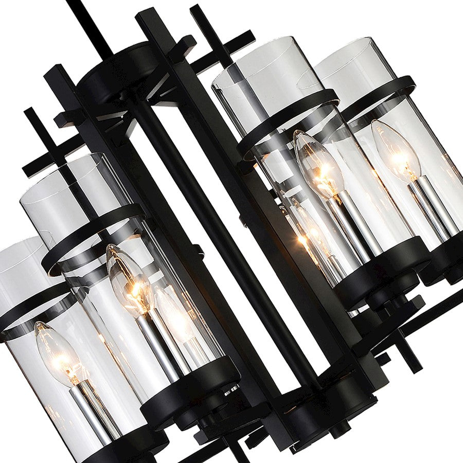 6 Light Up Chandelier, Black