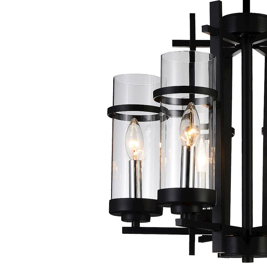 6 Light Up Chandelier, Black