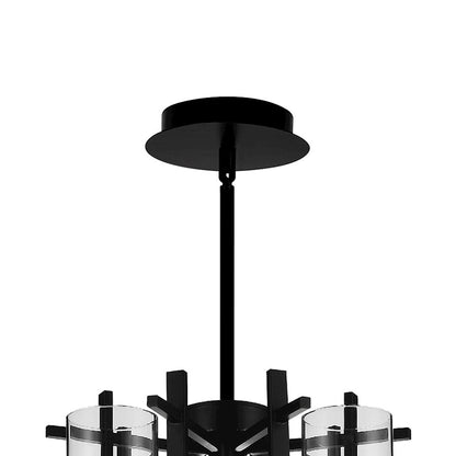 6 Light Up Chandelier, Black