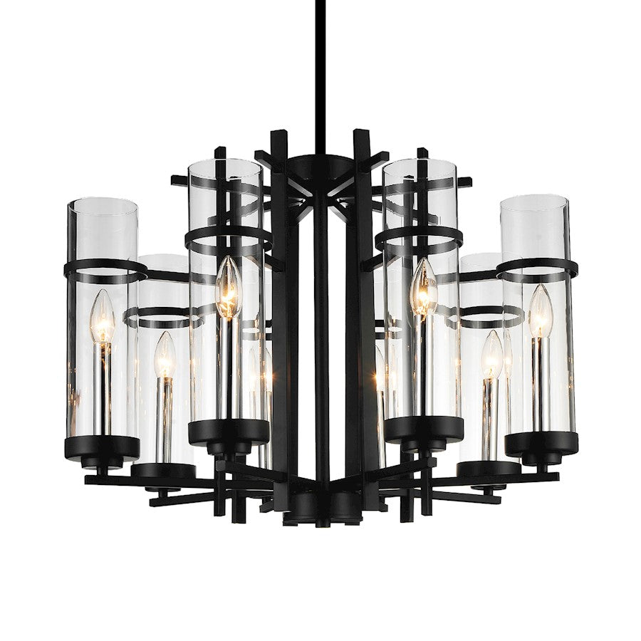 8 Light 26" Up Chandelier, Black