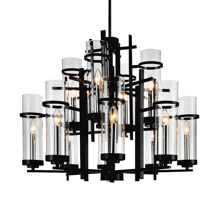 12 Light Up Chandelier, Black