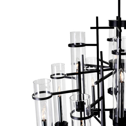 12 Light Up Chandelier, Black