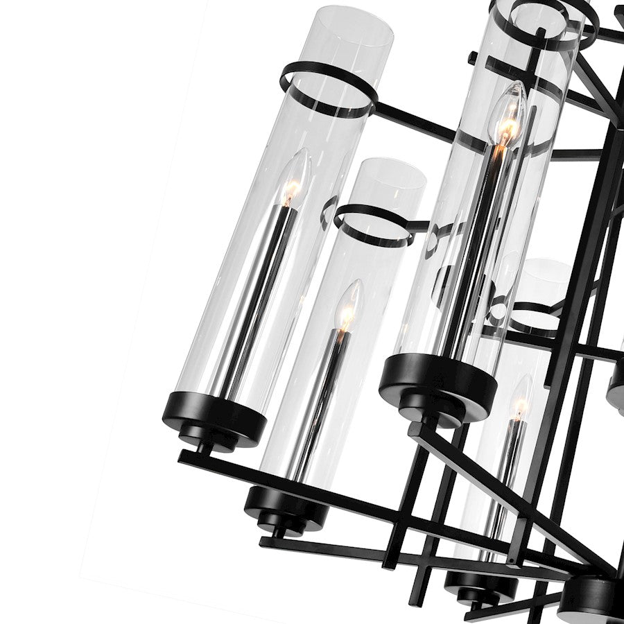 12 Light Up Chandelier, Black