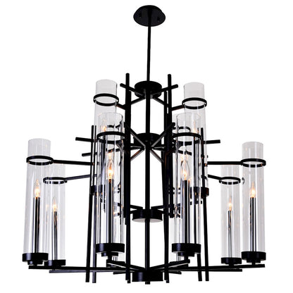 12 Light Up Chandelier, Black