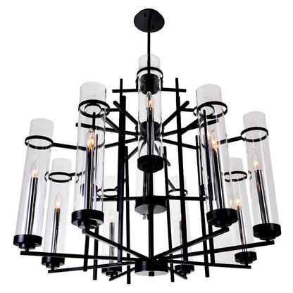 12 Light Up Chandelier, Black