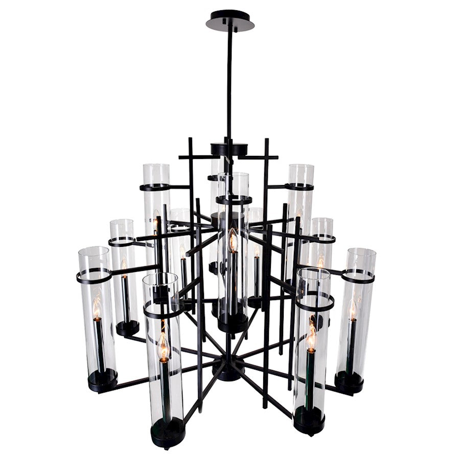 12 Light Up Chandelier, Black