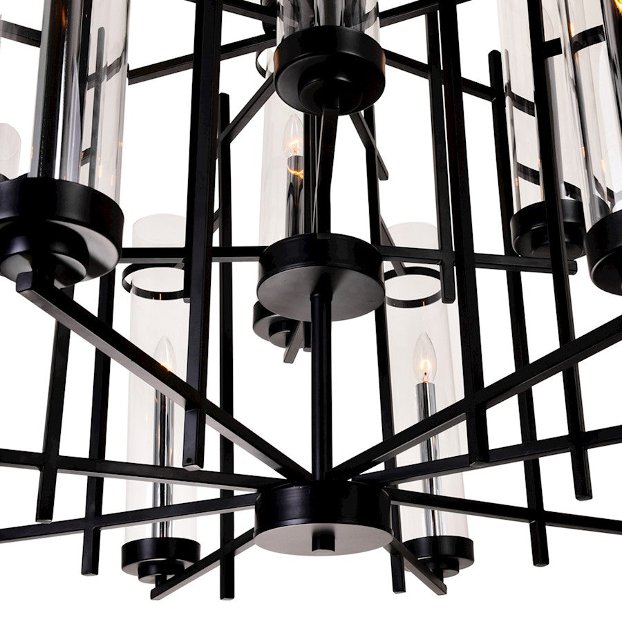 12 Light Up Chandelier, Black