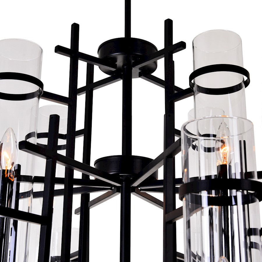 12 Light Up Chandelier, Black