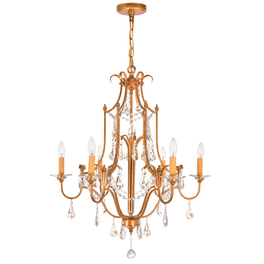 CWI Lighting Electra 6 Light Up Chandelier, Oxidized Bronze - 9836P28-6-125