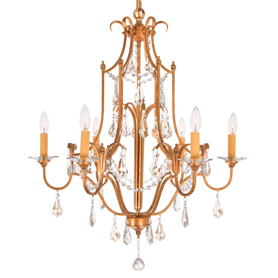 6 Light Up Chandelier, Oxidized Bronze