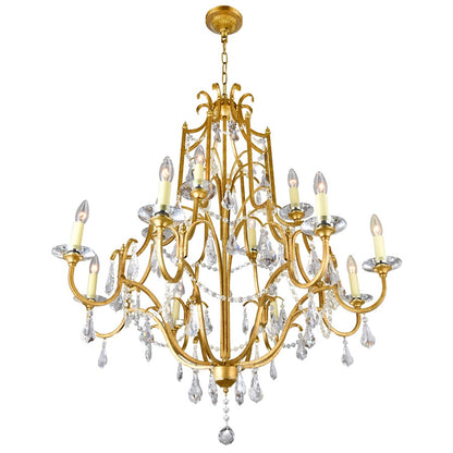 12 Light Up Chandelier, Oxidized Bronze