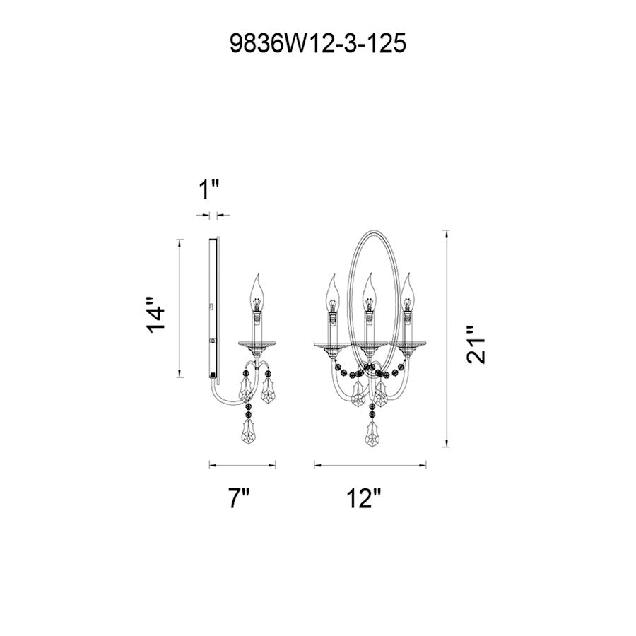 3 Light Wall Sconce