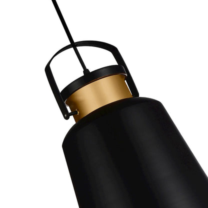 1 Light 10" Down Pendant, Black