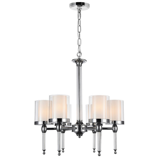 CWI Lighting Maybelle 6 Light Candle Chandelier, Chrome/Clear - 9851P22-6-601