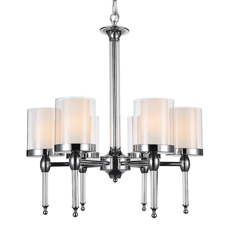 6 Light Candle Chandelier, Chrome