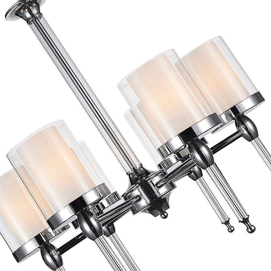 6 Light Candle Chandelier, Chrome