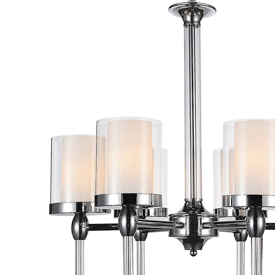 6 Light Candle Chandelier, Chrome