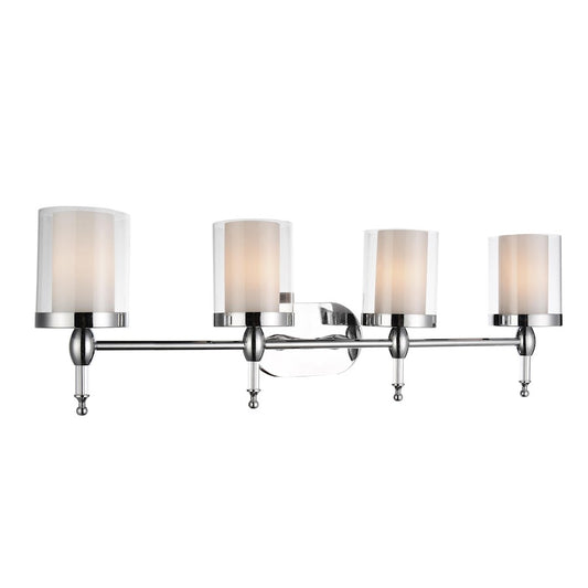 CWI Lighting Maybelle 4 Light Vanity Light, Chrome/Clear - 9851W34-4-601