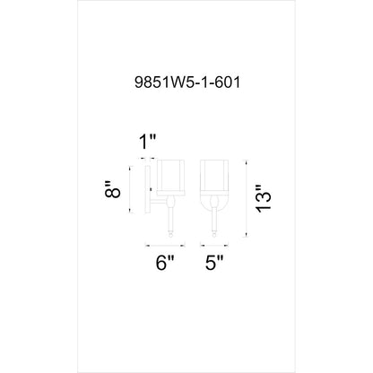 Maybelle 1 Light Bathroom Vanity Light, Chrome/Clear