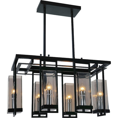 CWI Lighting Vanna 6 Light Up Chandelier, Black/Clear - 9858P27-6-RC-101