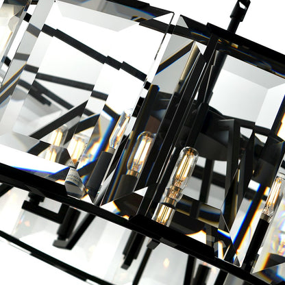 12 Light 31" Chandelier, Black