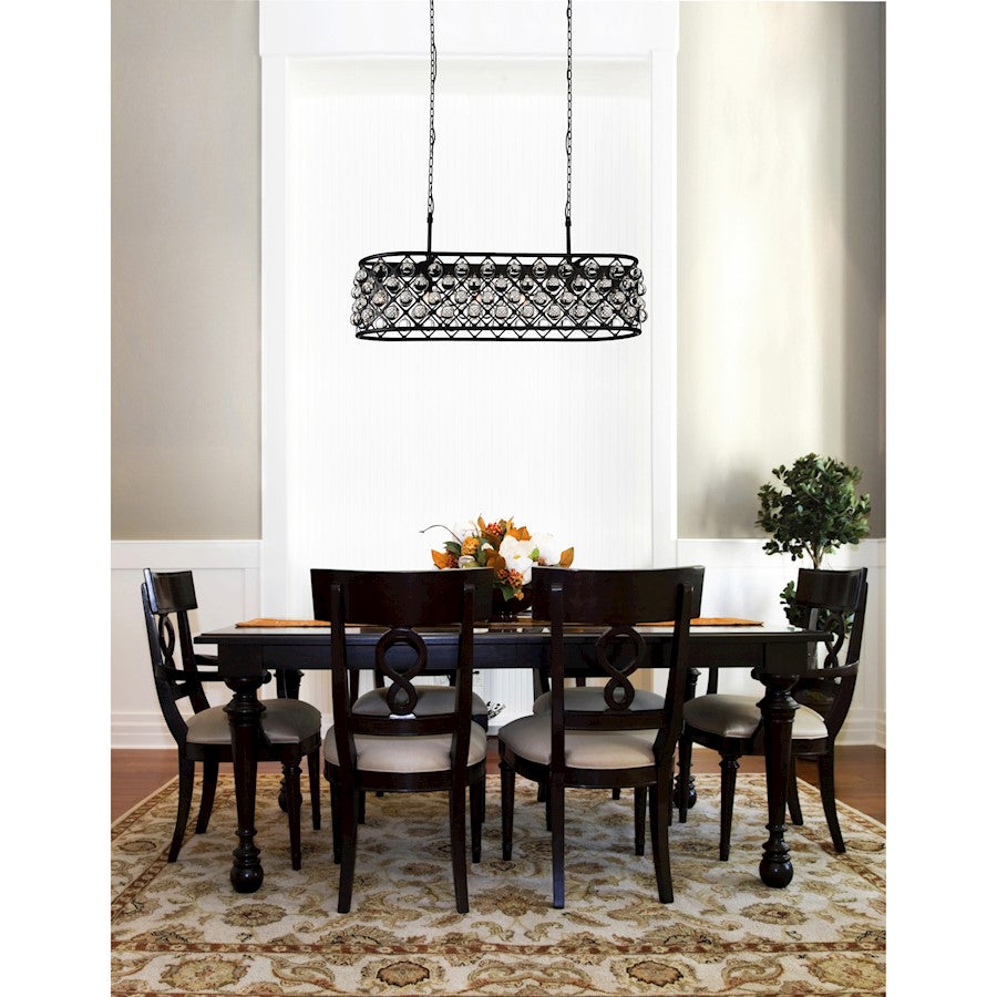 6 Light Chandelier, Black