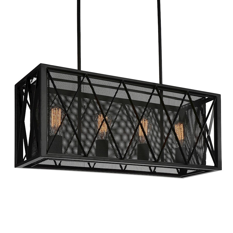 4 Light Up Chandelier, Black