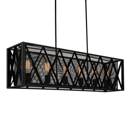 6 Light Up Chandelier, Black