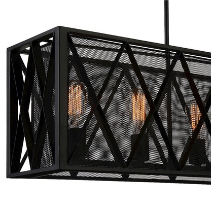 6 Light Up Chandelier, Black