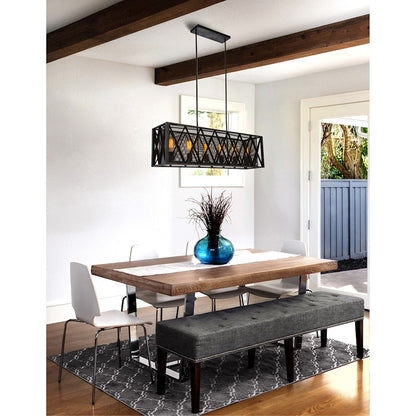 6 Light Up Chandelier, Black