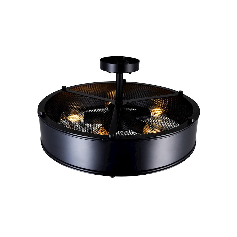 CWI Lighting Tigris 5 Light Drum Shade Flush Mount, Black