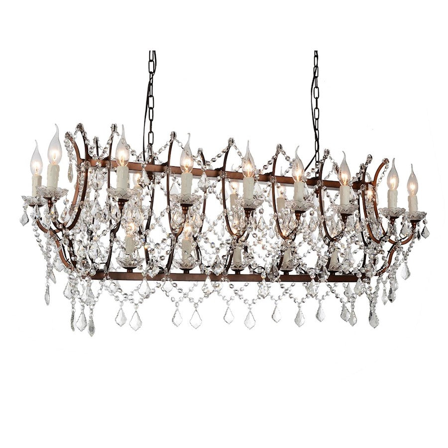 CWI Lighting Phraya 21 Light Up Chandelier, Light Brown - 9910P49-21-199