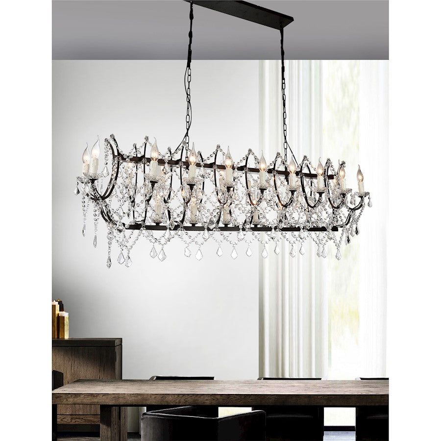 21 Light Up Chandelier, Light Brown