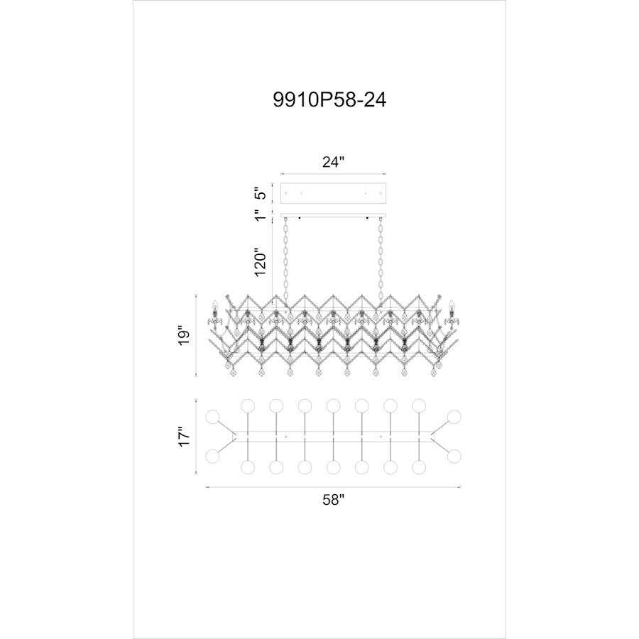 24 Light Up Chandelier, Light Brown