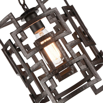 1 Light Down Chandelier, Brown